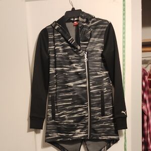 Puma Women's Black and White Patterned Utility Jacket